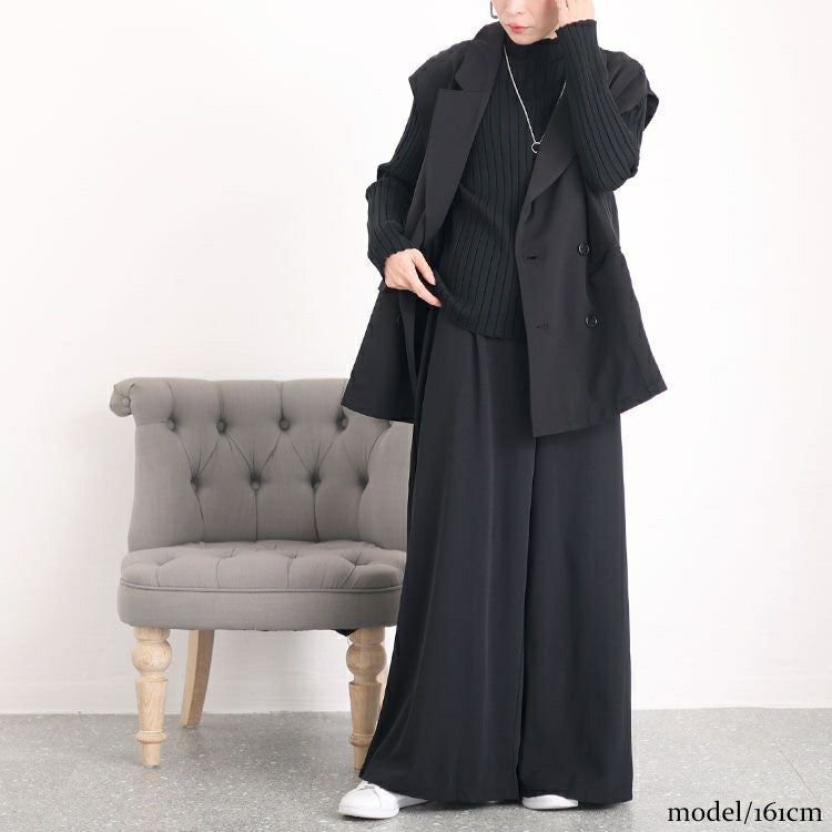 大きいサイズ レディース ストレッチアムンゼンワイドパンツ　maru-6665