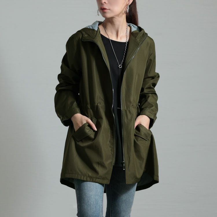 大きいサイズ レディース カットボンディングコート　mnfk-538565