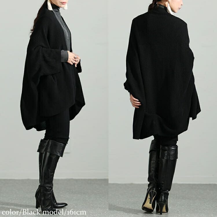 大きいサイズ レディース 上下2wayドルマンニットカーディガン　maru-6647