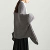大きいサイズ レディース 上下2wayドルマンニットカーディガン　maru-6647 チャコール