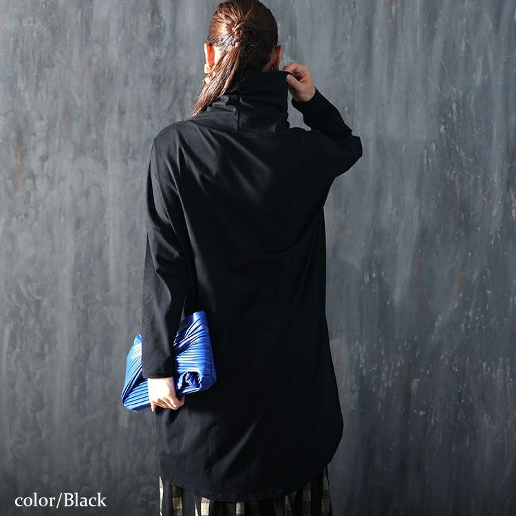 大きいサイズ レディース オフタートルネックチュニック　maru-6701