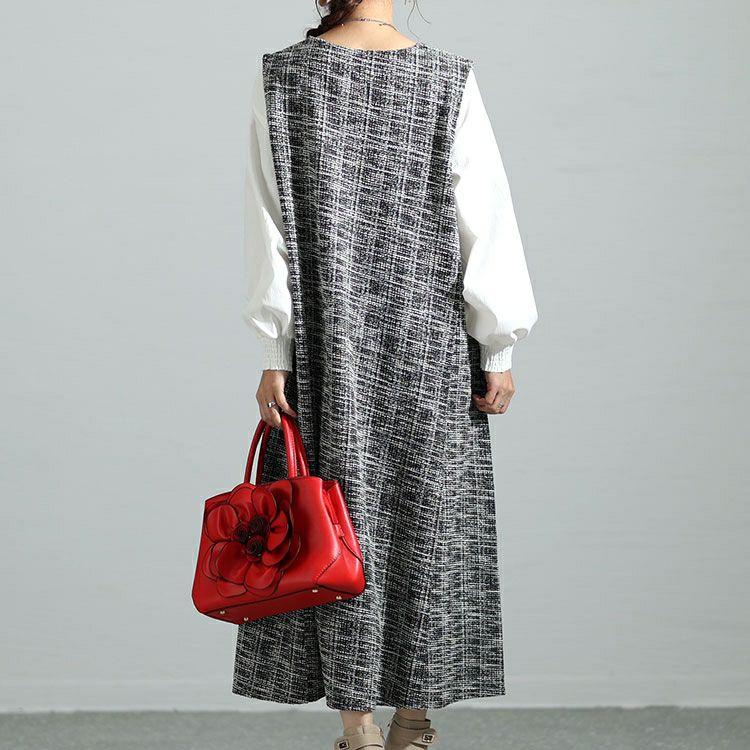 大きいサイズ レディース ストレッチツイードパールボタン付きワンピース　maru-6699