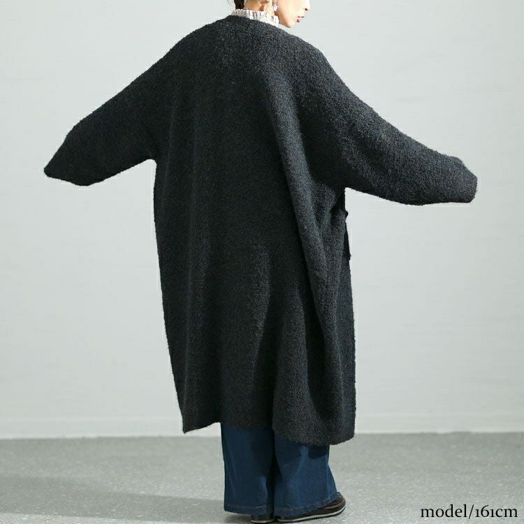 大きいサイズ レディース ミックスニットロングコーディガン　maru-3005