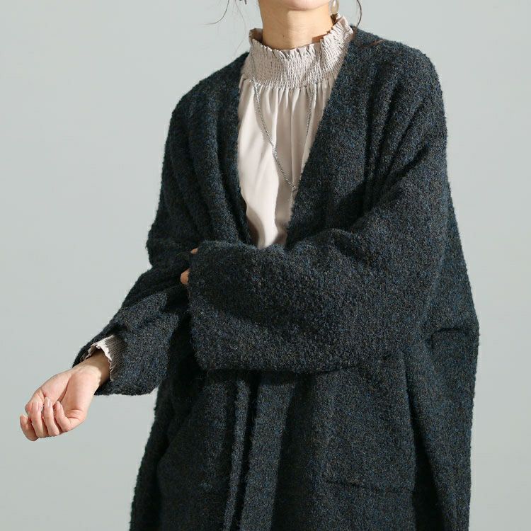 大きいサイズ レディース ミックスニットロングコーディガン　maru-3005