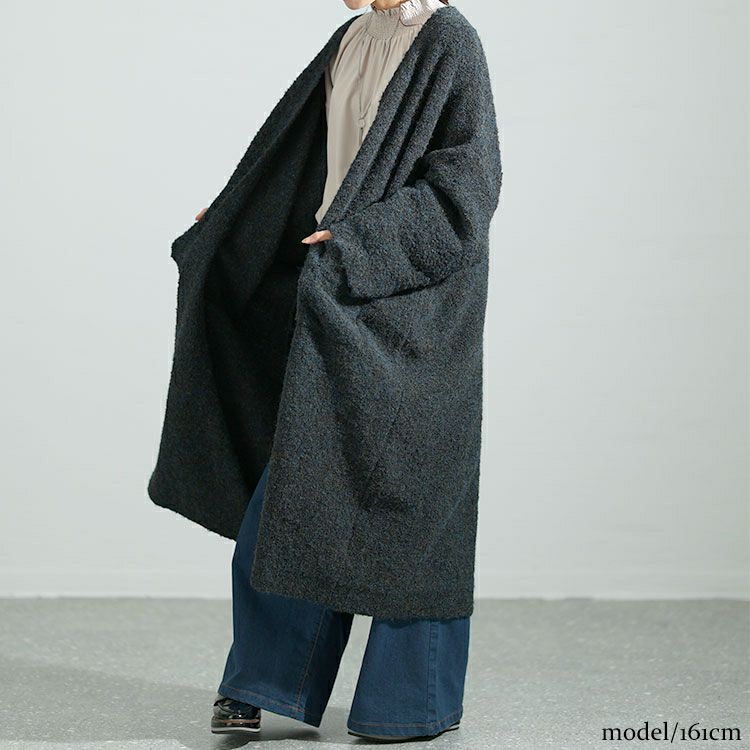 大きいサイズ レディース ミックスニットロングコーディガン　maru-3005