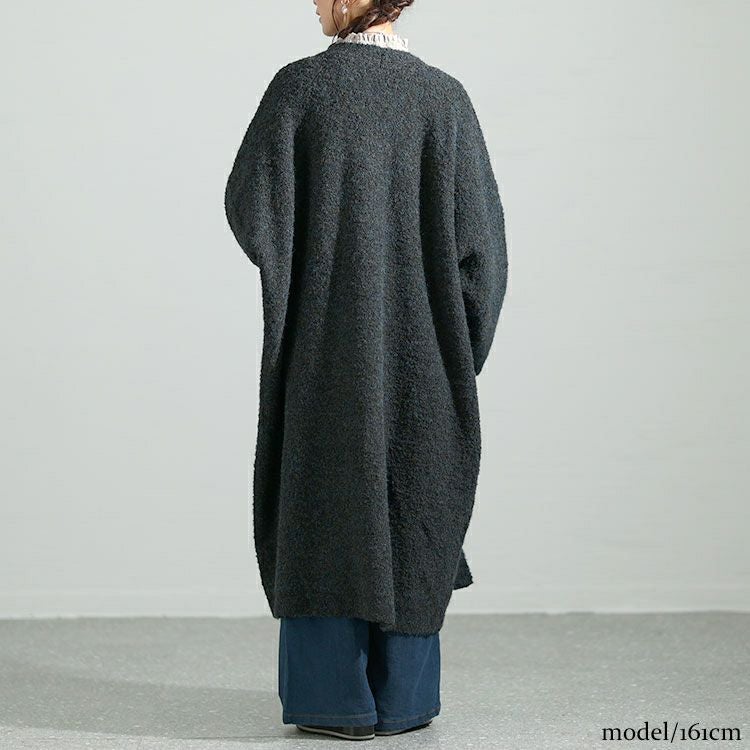 大きいサイズ レディース ミックスニットロングコーディガン　maru-3005