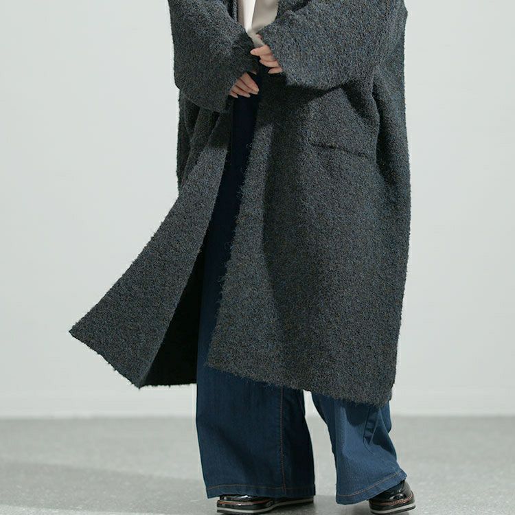 大きいサイズ レディース ミックスニットロングコーディガン　maru-3005