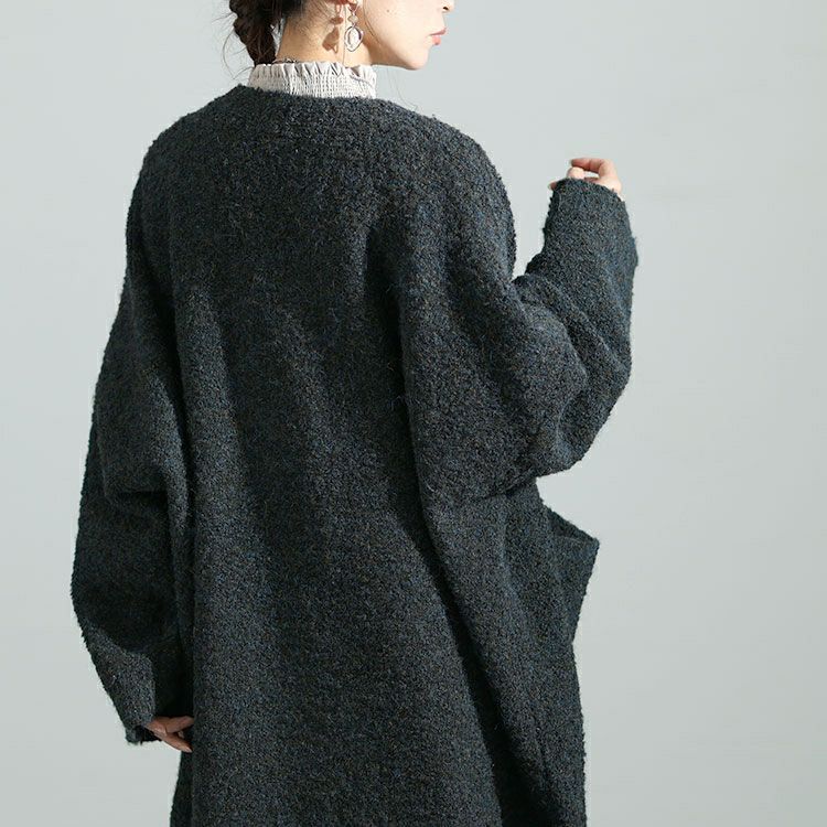 大きいサイズ レディース ミックスニットロングコーディガン　maru-3005