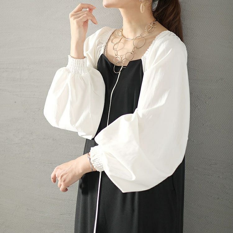 大きいサイズ レディース 袖切替パイピングロングワンピース　maru-6704