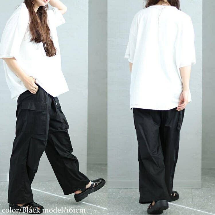 大きいサイズ レディース ワイドカーゴパンツ　fem-414