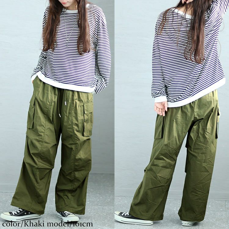 大きいサイズ レディース ワイドカーゴパンツ　fem-414