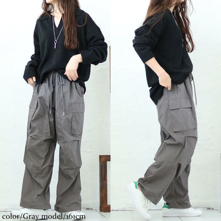 大きいサイズ レディース ワイドカーゴパンツ　fem-414