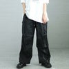 大きいサイズ レディース ワイドカーゴパンツ　fem-414 ブラック