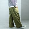 大きいサイズ レディース ワイドカーゴパンツ　fem-414 カーキ