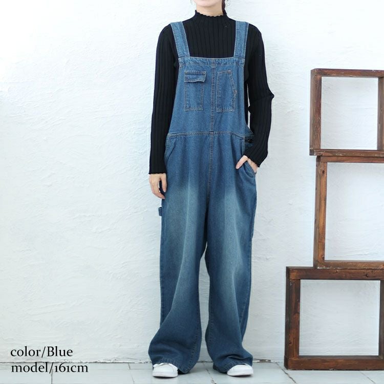 大きいサイズ レディース クロスサスペンダーサロペットパンツ wd-0374