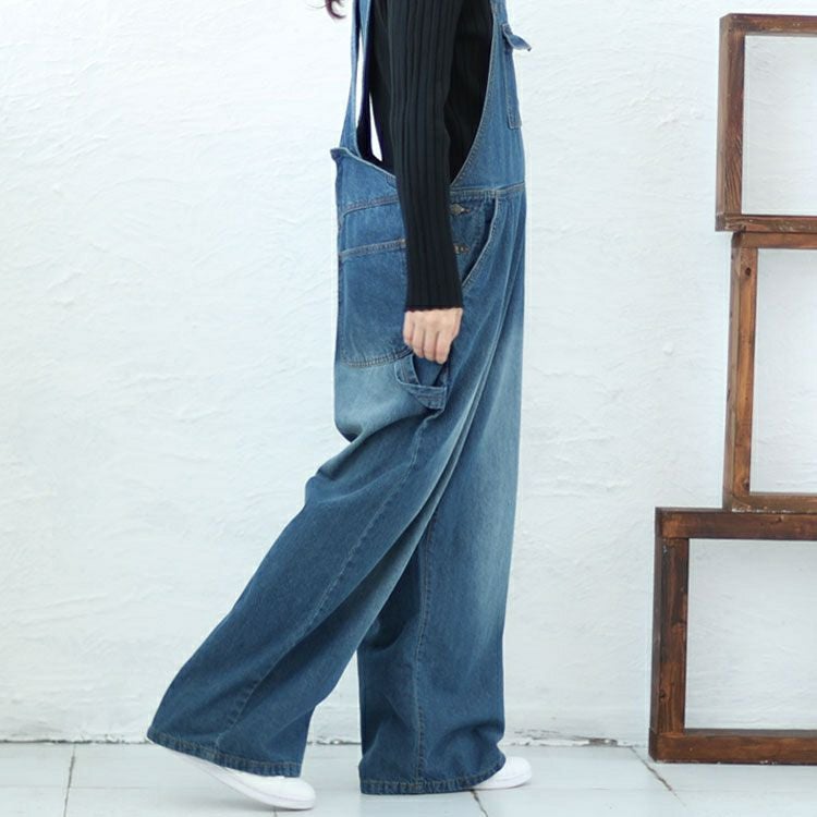 大きいサイズ レディース クロスサスペンダーサロペットパンツ wd-0374
