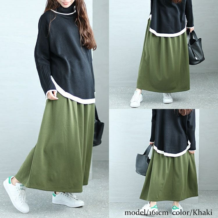 大きいサイズ レディース 裏シャギーフレアスカート　sw-0568