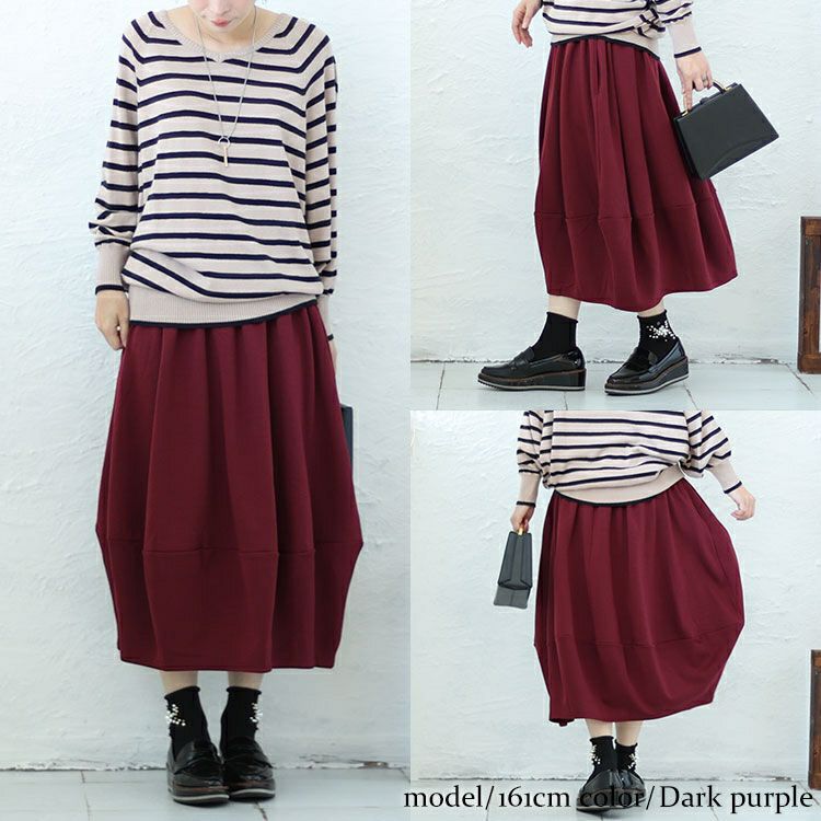 大きいサイズ レディース 裏シャギーバルーンスカート　sw-0569