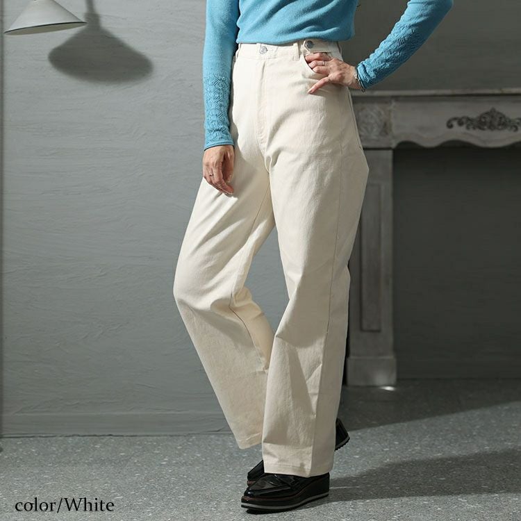 大きいサイズ レディース 疲れない体型カバーチノパンツ　jp486