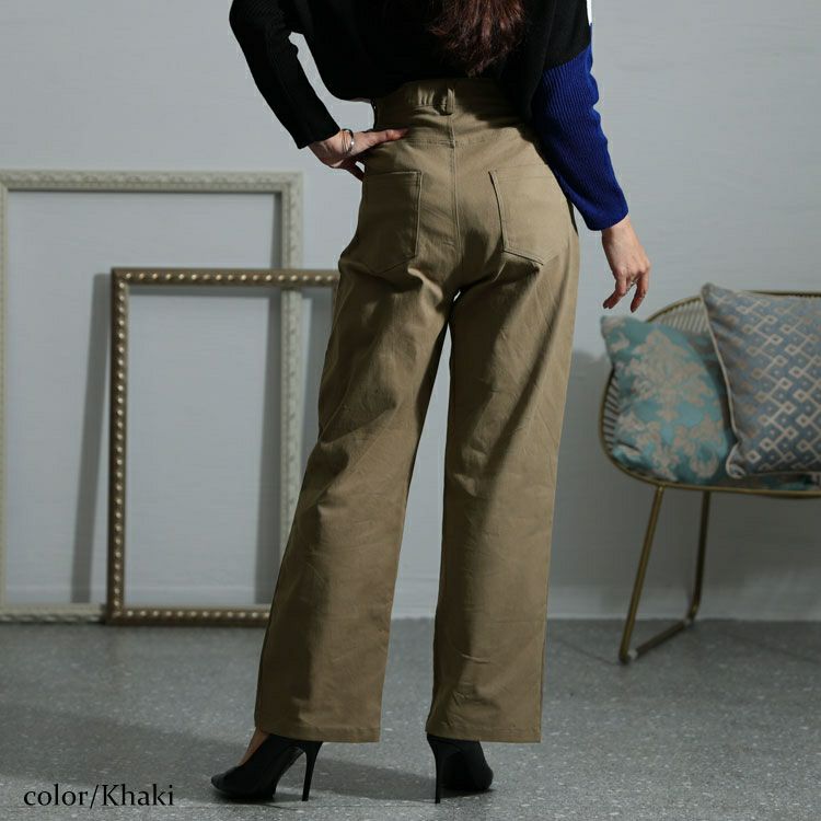 大きいサイズ レディース 疲れない体型カバーチノパンツ　jp486