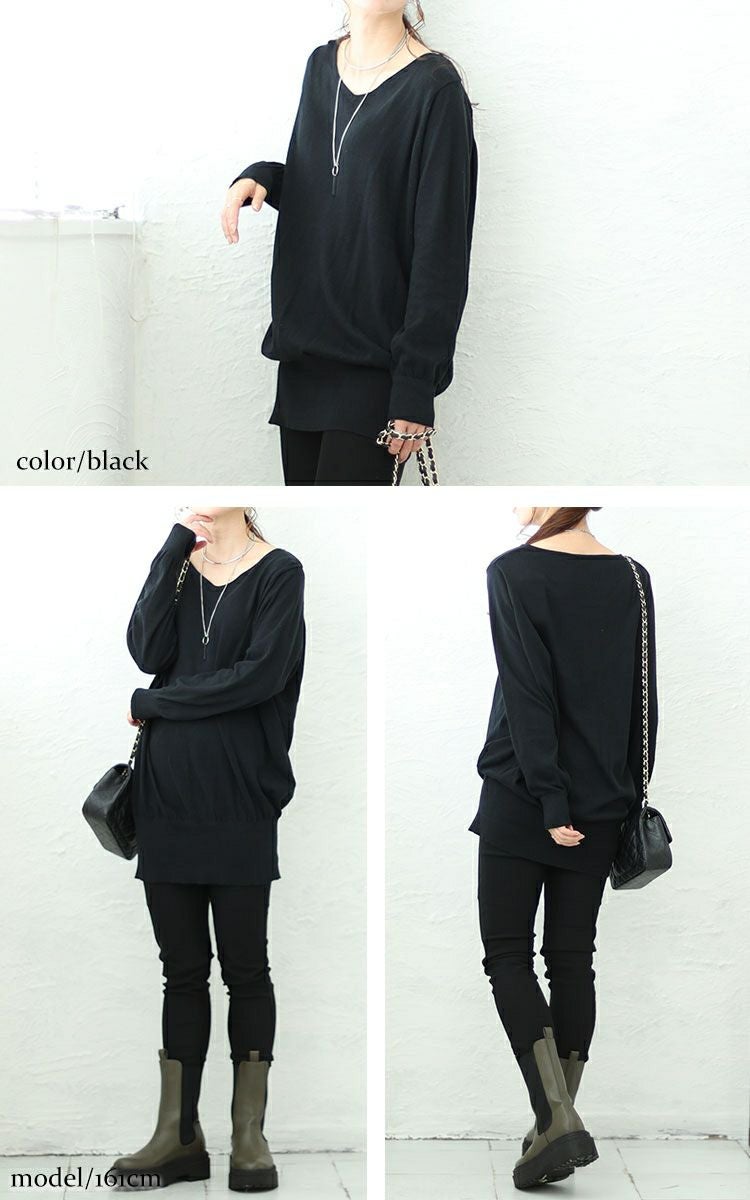 大きいサイズ レディース Vネックドルマンニット　wn-0003 【メール便可】