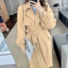 大きいサイズ レディース ベルト付きボタンレストレンチコート　goldy-1385 ベージュ