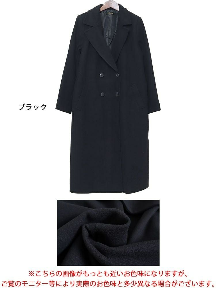 大きいサイズ レディース ダブルボタンロングチェスターコート　mnfk-122740