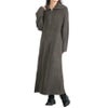 大きいサイズ レディース リブハーフジップワンピース　sada-6888 チャコール