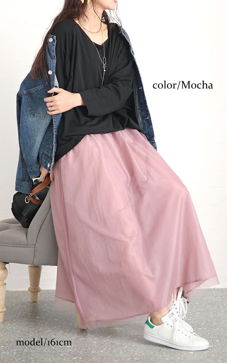 大きいサイズ レディース ドルマン袖チュールドッキングワンピース　sw-0575