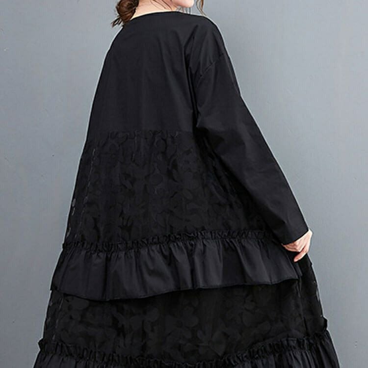 大きいサイズ レディース ティアード花柄フリルワンピース　goldy-1396