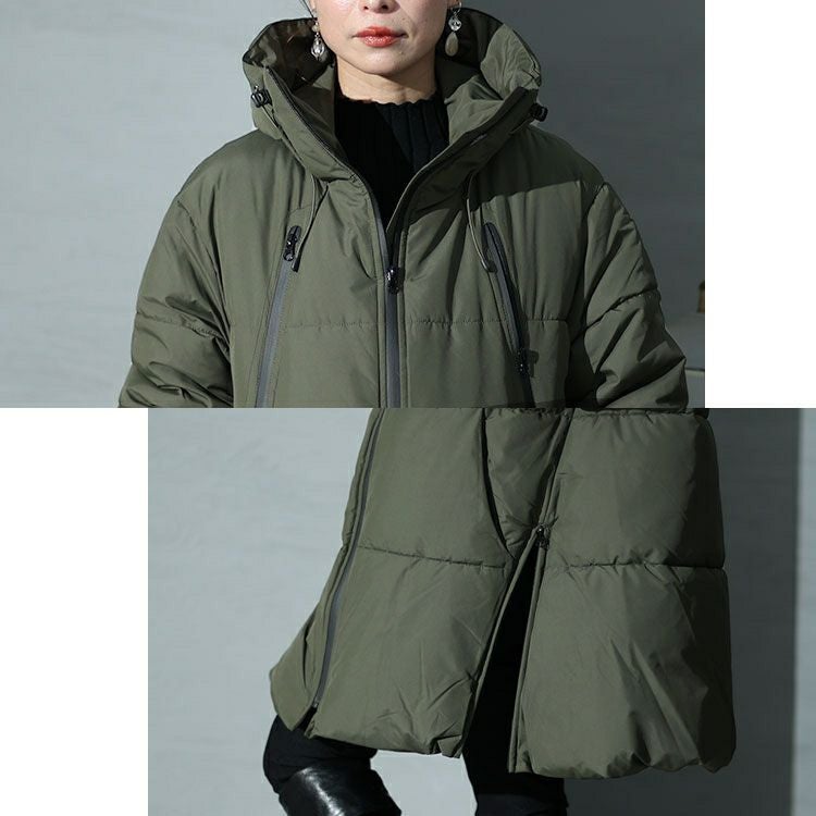 大きいサイズ レディース フード付きロングファイバーダウンコート　mnfk-532810