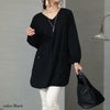 大きいサイズ レディース フロントタックポケット付きチュニック　cast-5536047 ブラック