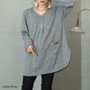 大きいサイズ レディース フロントタックポケット付きチュニック　cast-5536047 グレー