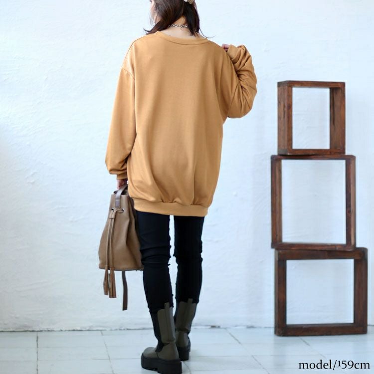大きいサイズ レディース オーバーサイズロゴスウェット　goldy-1399