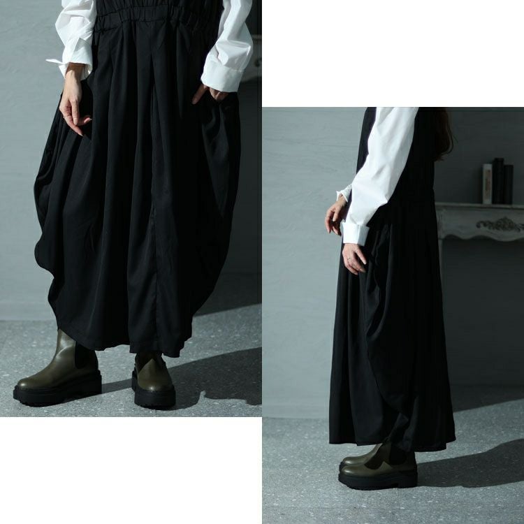 大きいサイズ レディース フェイクレイヤードコクーンワンピース　sw-0572