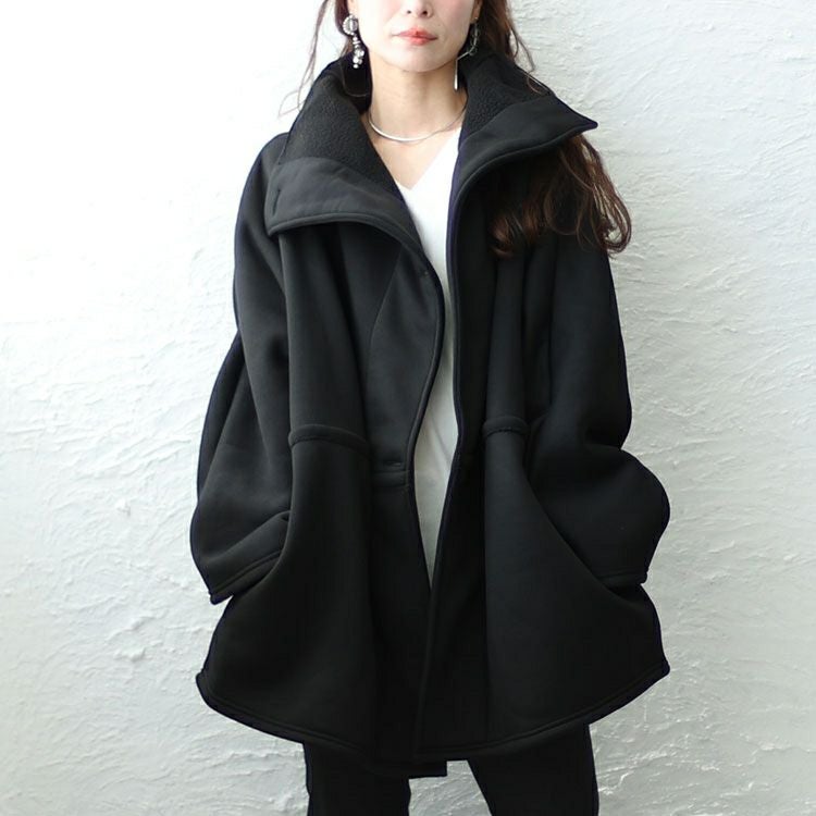 大きいサイズ レディース 裏ボアスタンドカラー軽量ジャケット　sw-0586