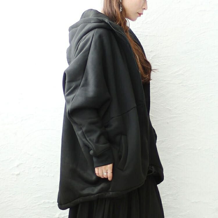 大きいサイズ レディース 裏ボアフード軽量ジャケット　sw-0585