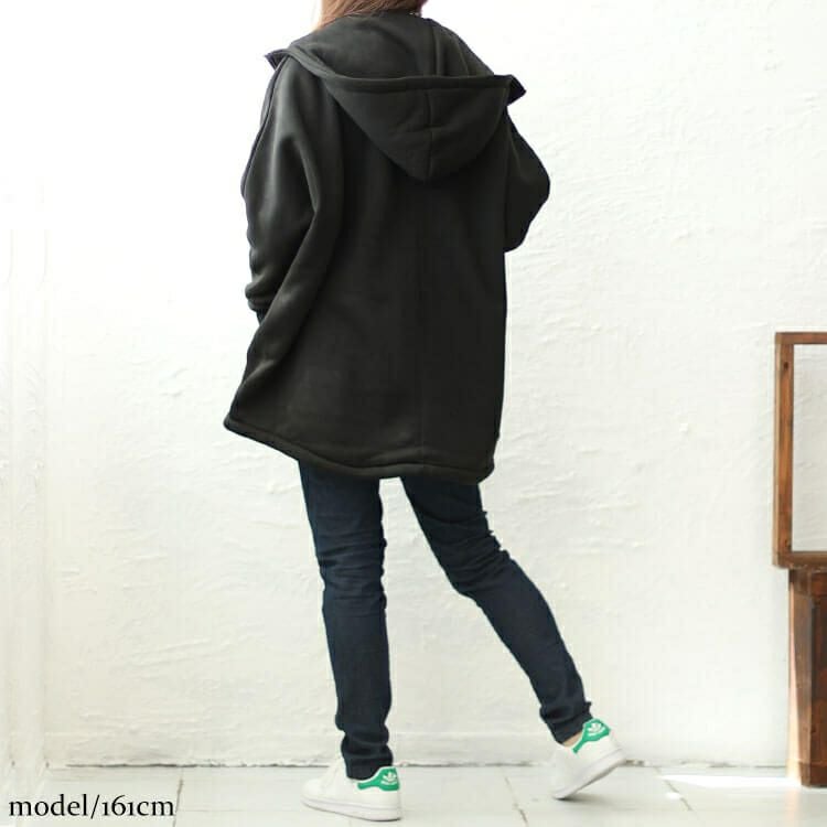 大きいサイズ レディース 裏ボアフード軽量ジャケット　sw-0585