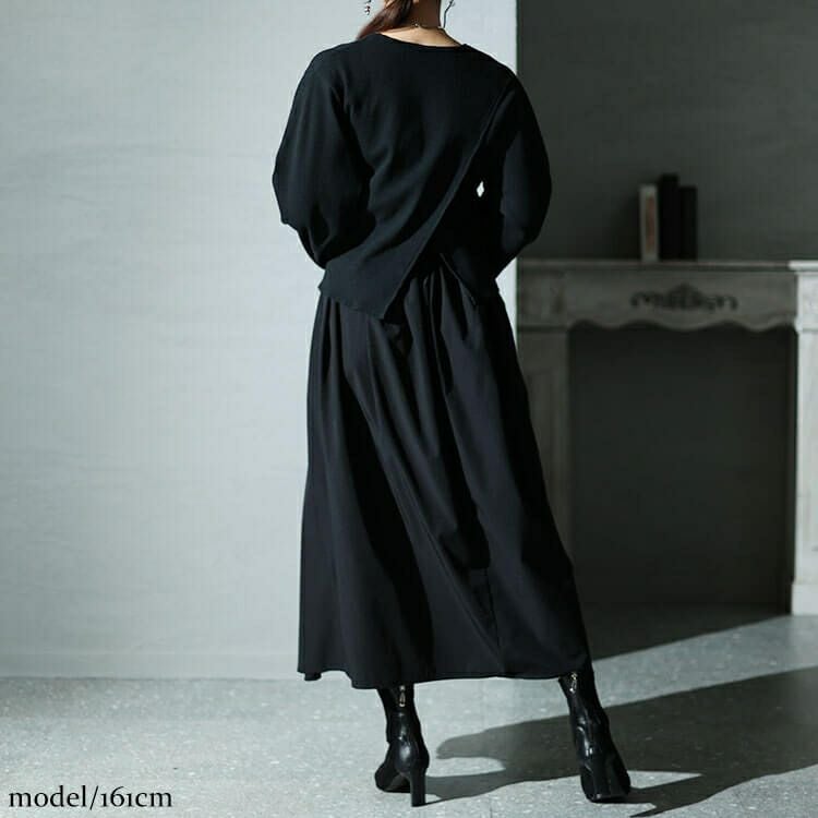 大きいサイズ レディース カシュクールリブドッキングワンピース　nw-23042