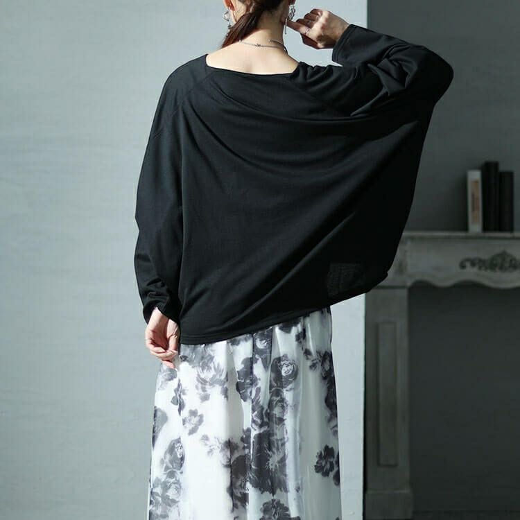 大きいサイズ レディース オーガンジー花柄スクエアネックドッキングワンピース　nw-23040