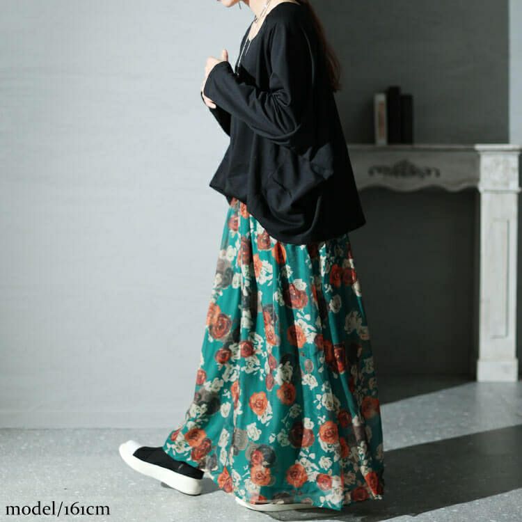 大きいサイズ レディース オーガンジー花柄スクエアネックドッキングワンピース　nw-23039