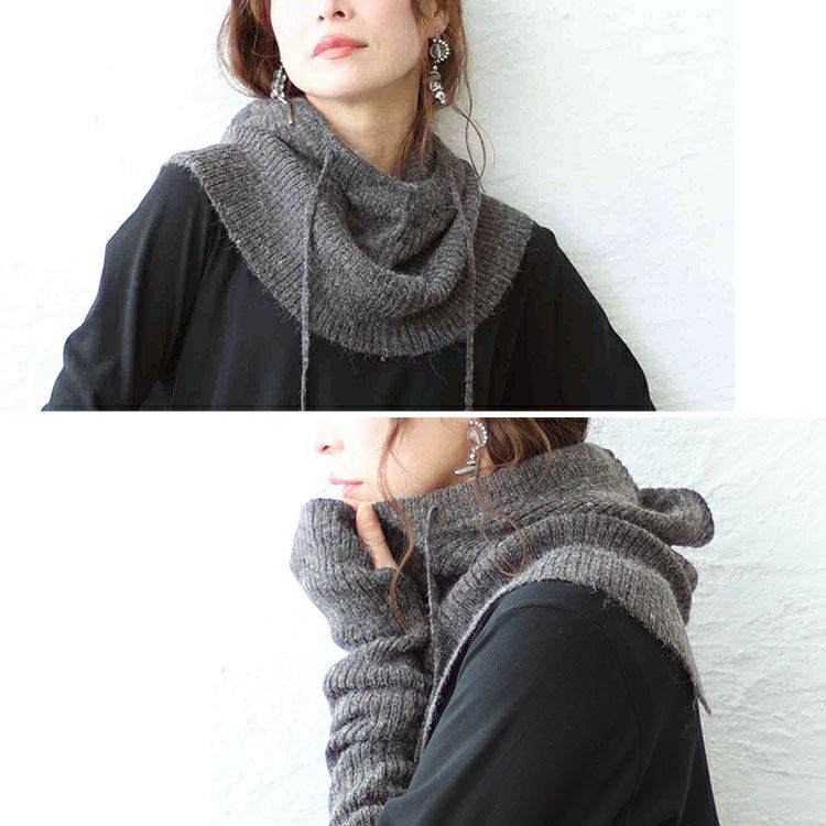 大きいサイズ レディース フーディー＆アームウォーマー　wn-0201 【メール便可】