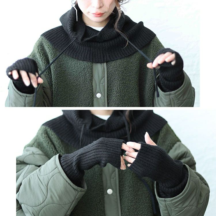 大きいサイズ レディース フーディー＆アームウォーマー　wn-0201 【メール便可】