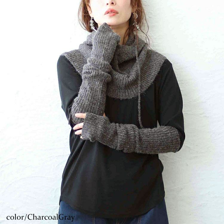 大きいサイズ レディース フーディー＆アームウォーマー　wn-0201 【メール便可】