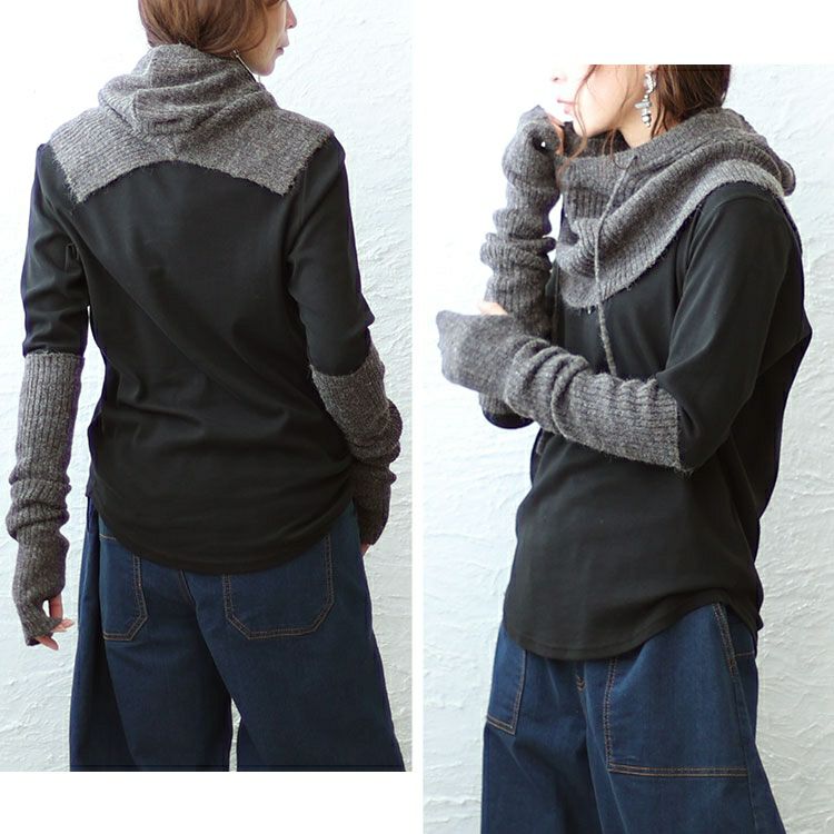 大きいサイズ レディース フーディー＆アームウォーマー　wn-0201 【メール便可】