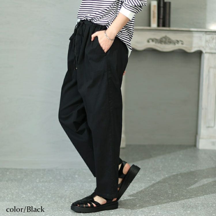 大きいサイズ レディース ツイルドロストテーパードパンツ　wc-0343