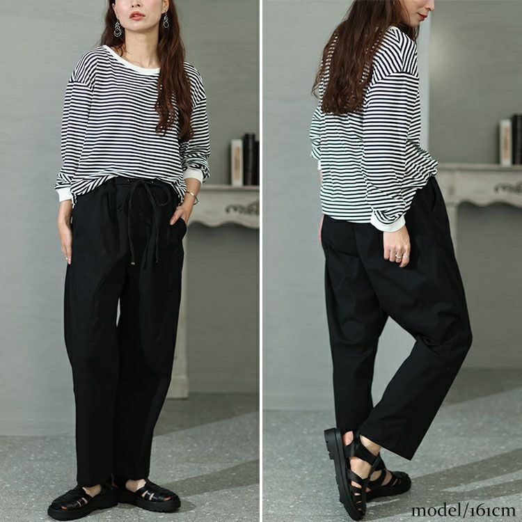 大きいサイズ レディース ツイルドロストテーパードパンツ　wc-0343