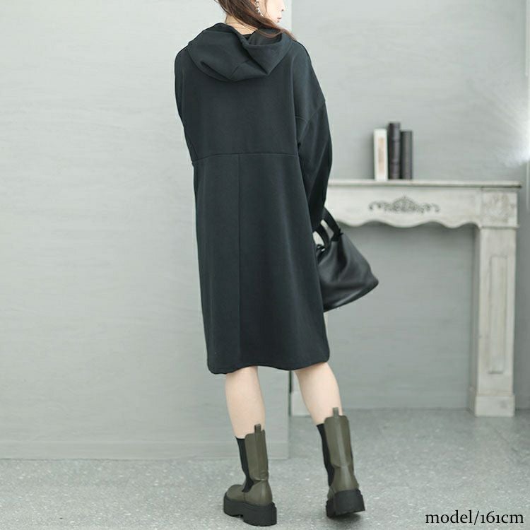 大きいサイズ レディース ハーフジップチュニックワンピース　goldy-1426