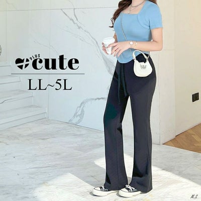 大きいサイズ レディース ストレッチワイドパンツ　goldy-1422