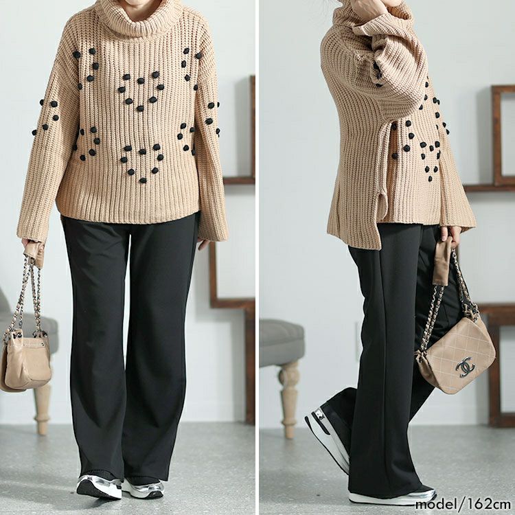 大きいサイズ レディース ストレッチワイドパンツ　goldy-1422